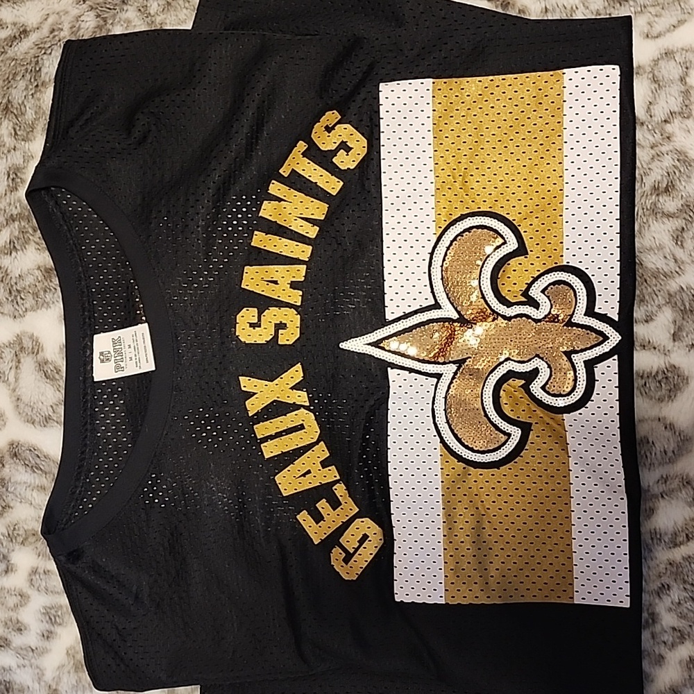VS PINK NFL New Orleans Saints Sequin Jersey Size M - Picture 5 of 5